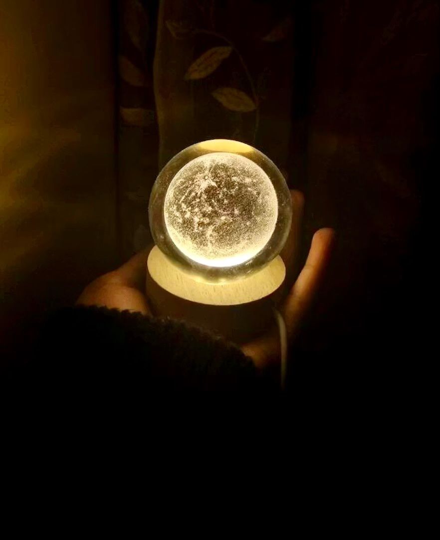 3D Galaxy Crystal Ball Lamp – LED Night Light