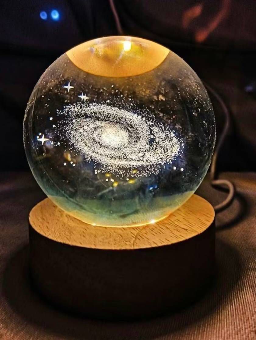 3D Galaxy Crystal Ball Lamp – LED Night Light
