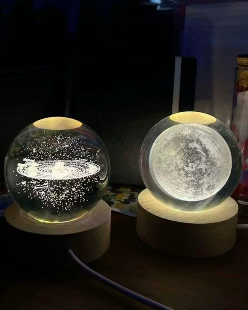 3D Galaxy Crystal Ball Lamp – LED Night Light